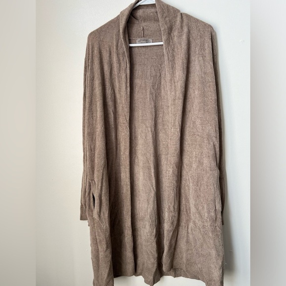 Barefoot Dreams CozyChic Ultra Lite Open Front Cardigan Taupe - Picture 2 of 4